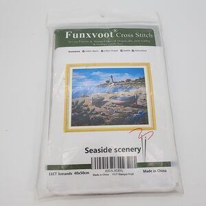 Seaside Scenery Cross Stitch Kit 15.75x19.70" 11 Count Nautical Lighthouse FV28